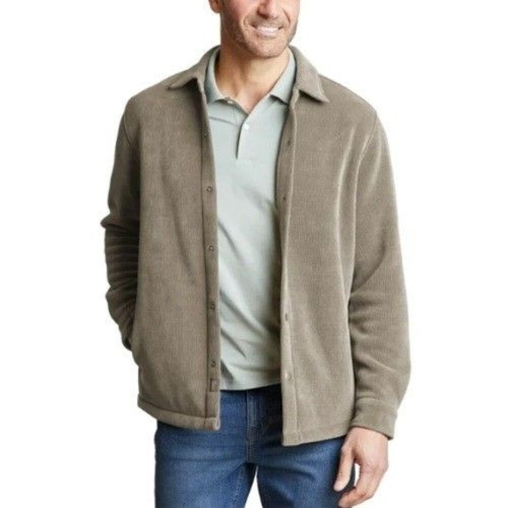 Copper & Oak Men’s Shirt Jacket Brown Large L NWT Heavyweight Fleece Shacket